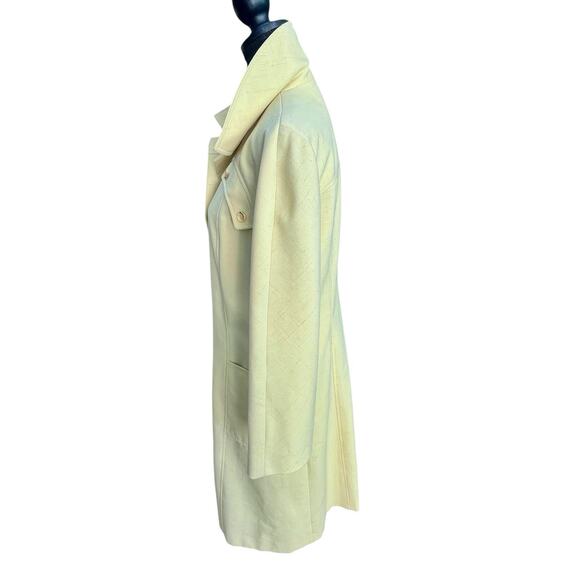 Vintage 1970s Primrose Yellow Trench Coat Button Up Size S No Belt Lorendale - Picture 2 of 16